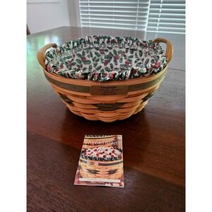 Longaberger 1999 Popcorn Basket With Liner, Protector and Product‎ Card